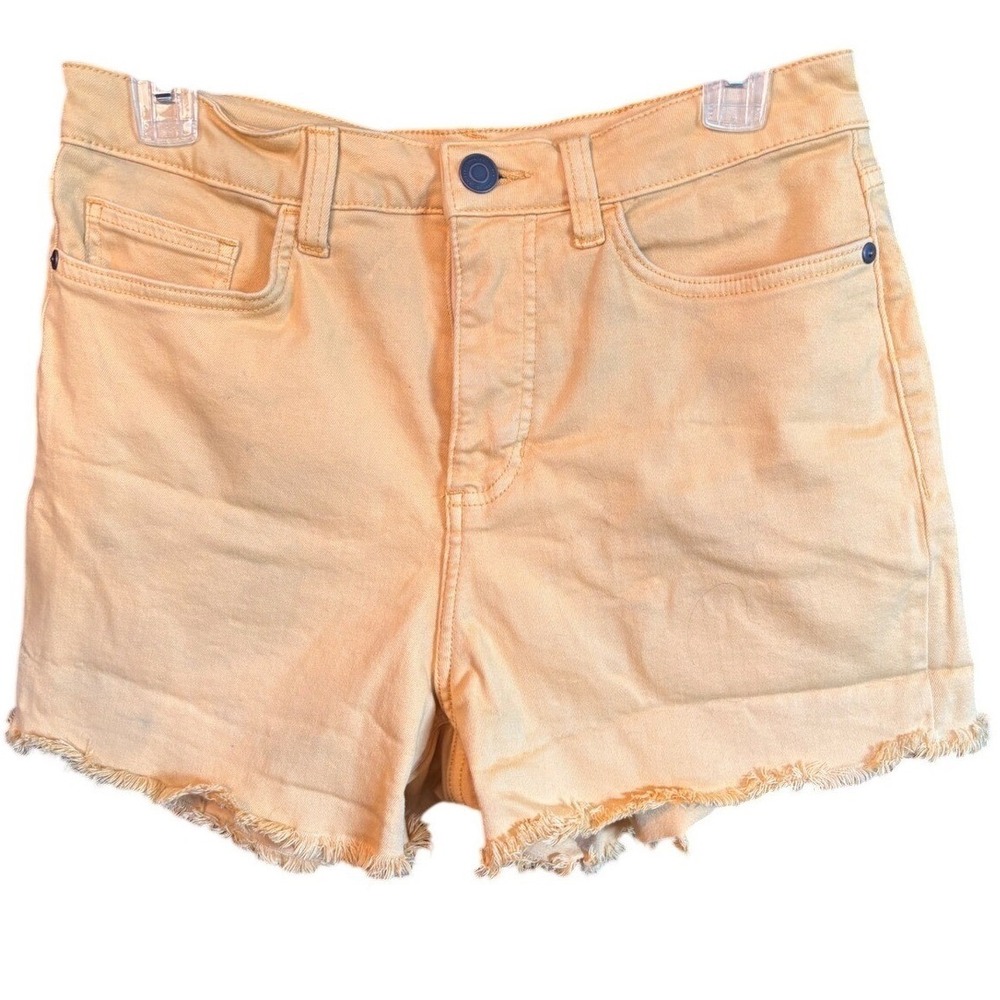 LC Lauren Conrad Mustard Yellow High Waisted Raw Hem Denim Shorts Size 6